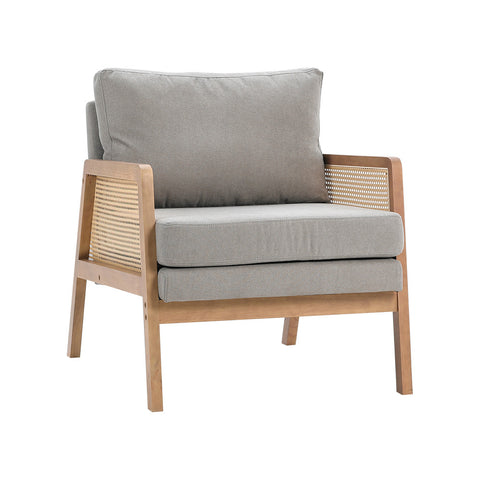 H&O Direct Cushioned Wood Armchair, ZH1278