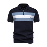Casual Quarter Zip Turn Down Collar Short Sleeve Polo Shirts, MN0042 (Ver.2)