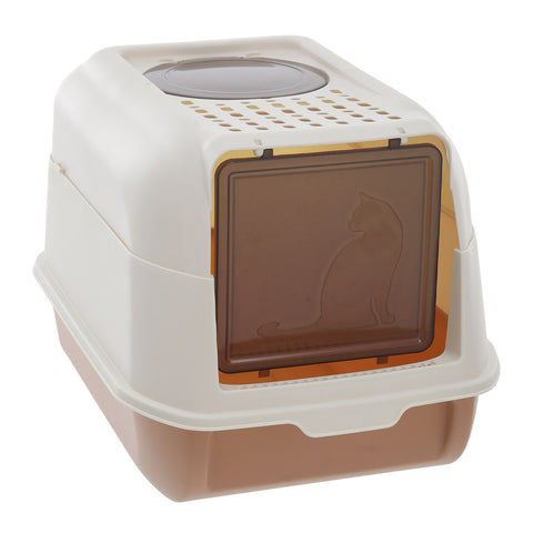 Large Hooded Top Entry Cat Litter Box with Scoop, CT0791