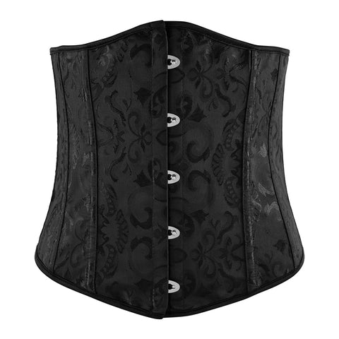 Vintage Lace-up Boned Jacquard Waist Cincher, CC060652