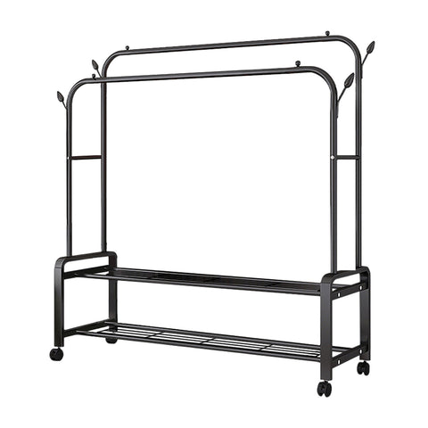 Double-Rod Clothes Rack with Wheels, SC1759