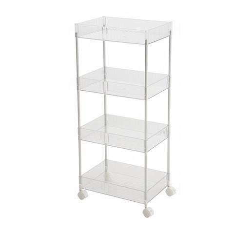 4-Tier Transparent Rolling Storage Cart, HM070220