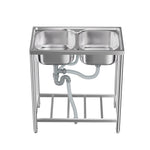 201 Stainless Steel 2 Compartments Commercial Sink, AI1596