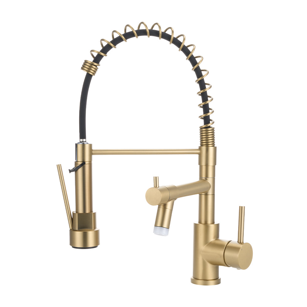 Dual Spout Swivel Kitchen Faucet with LED Light, DM1043 – EVER STRONG