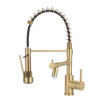 Dual Spout Swivel Kitchen Faucet with LED Light, DM1043 (Ver.2)