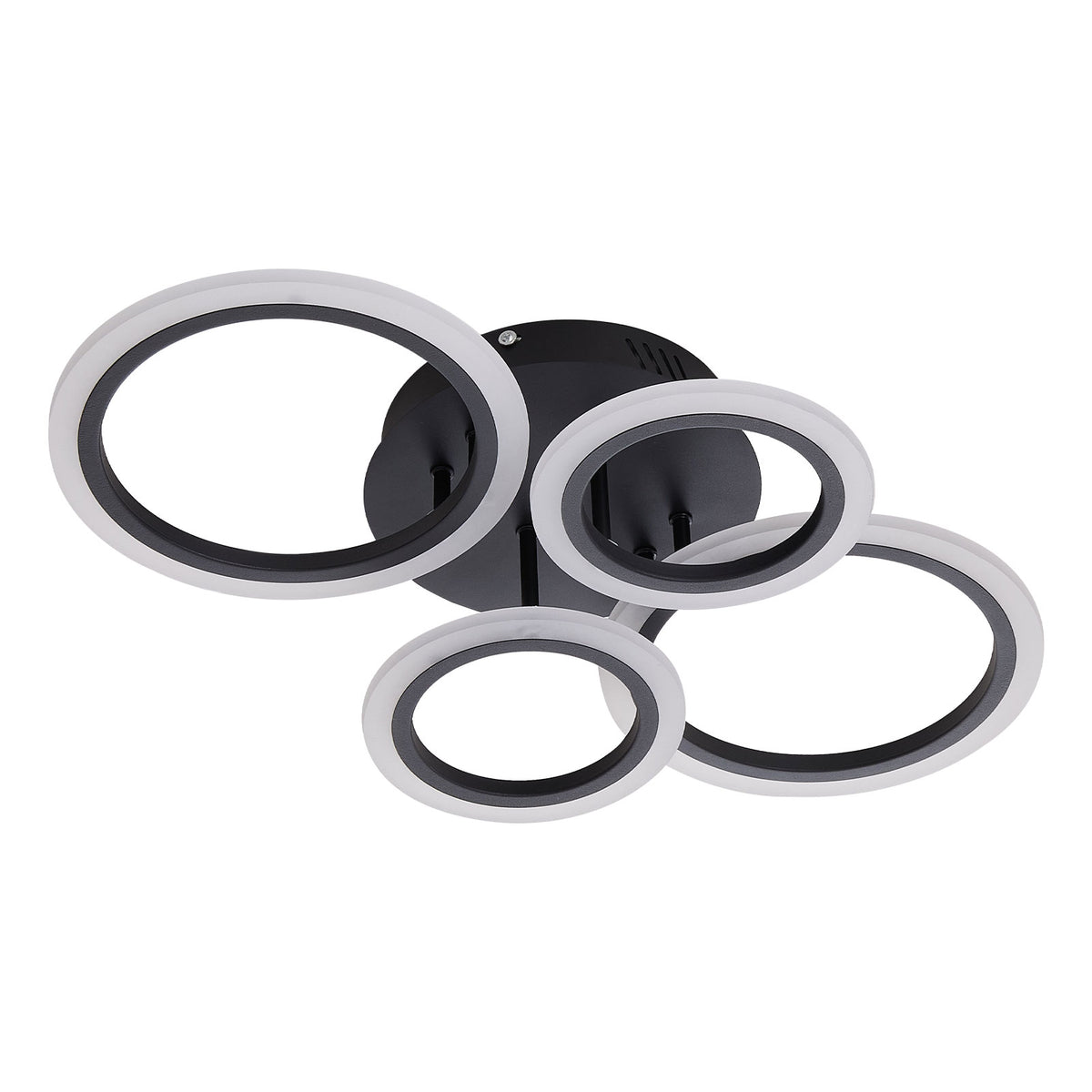 4-Light Rings Adjustable LED Ceiling Light with Remote Control, LI0401 ...