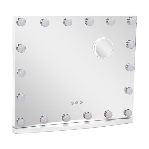 Livingandhome Hollywood Lighted Rectangle LED Metal Makeup Mirror, SW0417