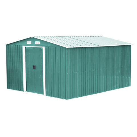 12x10 FT Metal Apex Roof Garden Tool Shed, PM1153PM1154PM1155PM1156
