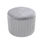 Runder gepolsterter Fußhocker aus Flanell, FL050118 (DE)