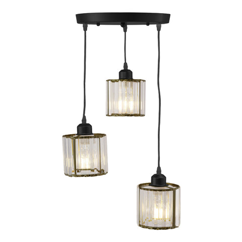 3-Light Crystal Ceiling Pendant Light Fixture, LI040013 (Ver.2)