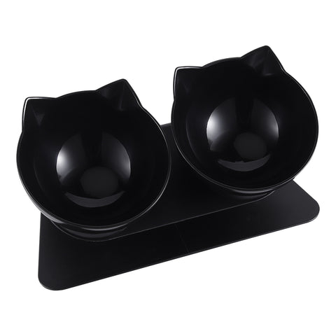 15° Tilted Elevated Feeder with Double Cat Bowls, CT0702 (Ver.2)