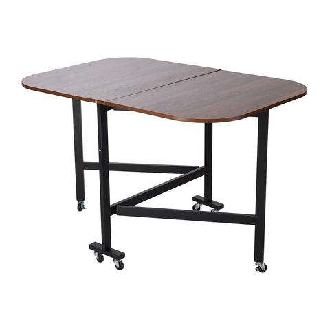 Folding Drop Leaf Table with 6 Wheels, FD240133