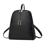 Black PU Leather Backpack, JW0022