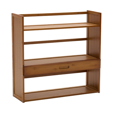3-Tier Bamboo Desktop Bookshelf with Drawer, FL250034