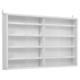 5-Tier White Wall Mounted Display Cabinet with Transparent Acrylic Panel, DM0434