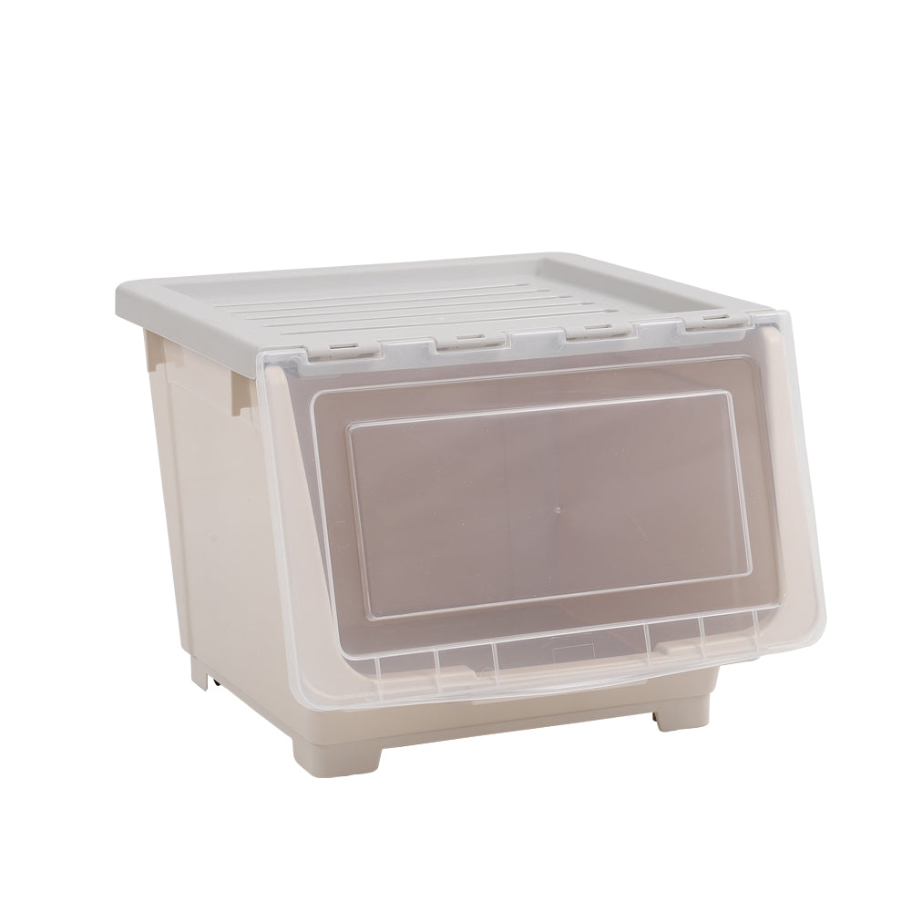 Stackable Plastic Storage Box with Lid and Wheels, CT0175 – EVER STRONG