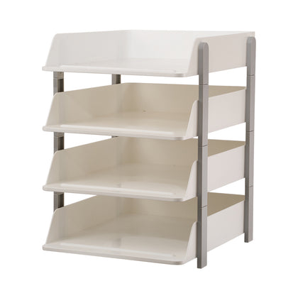 4-Tier Plastic Tabletop File Organiser Storage Rack, FO070011 (Ver.2)