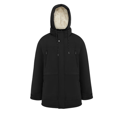 Winter Mid-Length Padded Coat Jacket with Removable Hood, CC290485