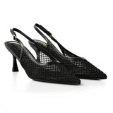 Pointed-Toe Slingback Heels with Adjustable Buckle Strap, CS300723