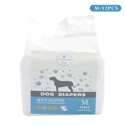 12Pcs All-absorb Disposable Male Dog Diapers, CT0516