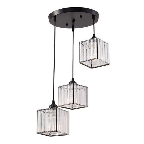 3-Light Crystal Ceiling Pendant Light Fixture, LI040015 (Ver.2)