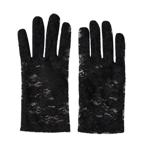Elegant Short Floral Lace Gloves, CA290138