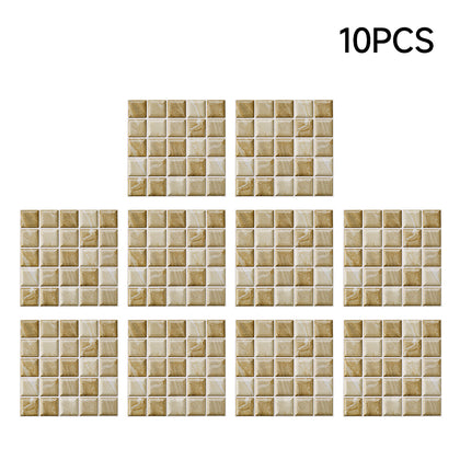 10-Pack 3D Self-Adhesive Wall Tile Stickers, HF070420 (Ver.2)