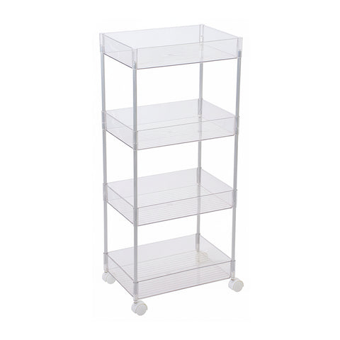 4-Tier Transparent Rolling Storage Cart, HM070217