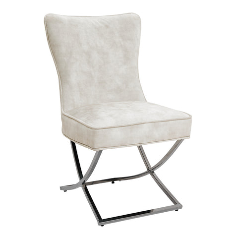 Livingandhome Set of 2 High Back Velvet Dining Chairs, ZH1410