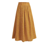 High Waist Pleated Midi Skirt with Elastic Waistband, CC060954 (Ver.2)