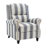 Modern Linen Upholstered Push Back Recliner Armchair with Adjustable Backrest & Hidden Footrest, FL050049 (Ver.2)