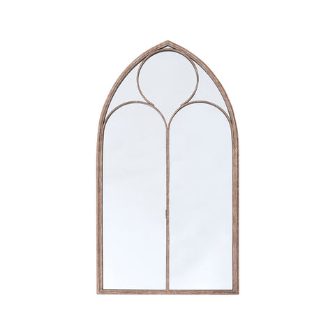Livingandhome Distressed Gold Window Wall Mirror, FI0546