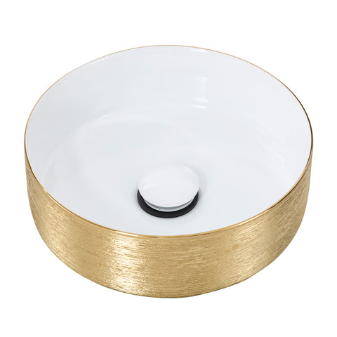 Round Ceramic Countertop Washbasin Vessel Sink, MB150039 (VER.2)