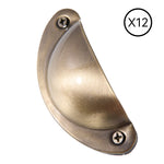 12Pcs Shell Cup Furniture Handles Cupboard Drawer Pulls, ZY0060
