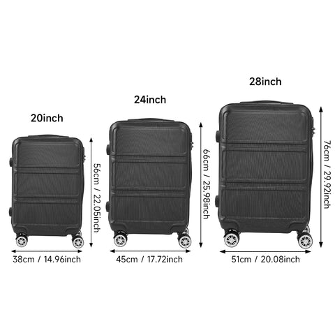 3Pcs Travel Suitcase Set with TSA lock, XB0008 (Ver.2)