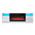 Recessed Electric Fireplace TV Stand with Closed Storage, KA0006KA0007