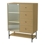 4-Tier Wooden Storage Cabinet with Bottom Shelf, ZH1653ZH1654
