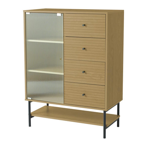 4-Tier Wooden Storage Cabinet with Bottom Shelf, ZH1653ZH1654