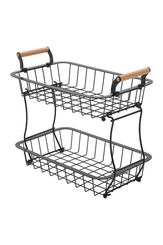 Livingandhome 2 Tier Wire Fruit Basket For Fruit or Produce, KT0050