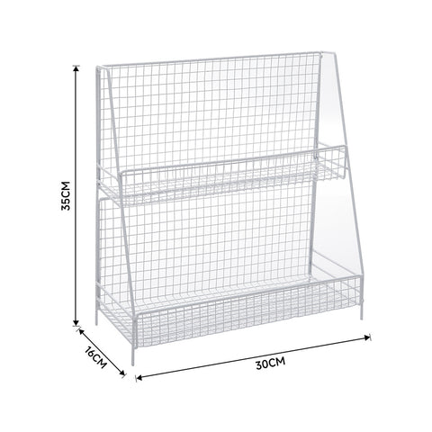Livingandhome 2-Tier Nordic Style Iron Cosmetic and Jewelry Rack Organizer, WM0486