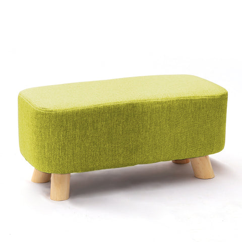 Livingandhome Rectangular Tofu-shaped Footrest with Solid Wooden Legs, ZH1145