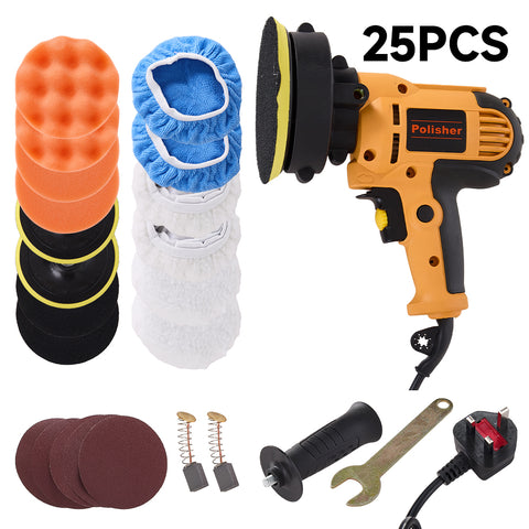 25Pcs Rotary Car Polisher Buffer Waxing Machine Kit, GT130002