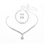 3Pcs Necklace Teardrop Dangle Earrings Bracelet Jewelry Set, CA290031