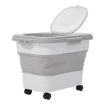 Collapsible Pet Food Storage Container with Wheels and Lids, PF390001 (Ver.2)