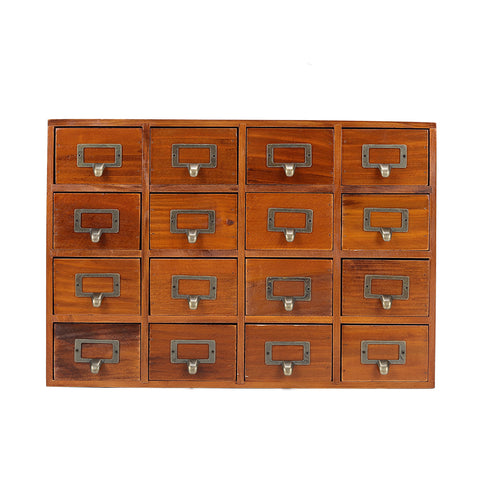 Vintage-Apothekerschrank aus Kiefernholz mit 16 Schubladen und Etikettenhaltern, HM070356 (DE)