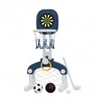 Kidkid 5-in-1 Kids Basketball Hoop with Basketball, Football, Golf, Ring Toss and Dartboard Playset, FI1042