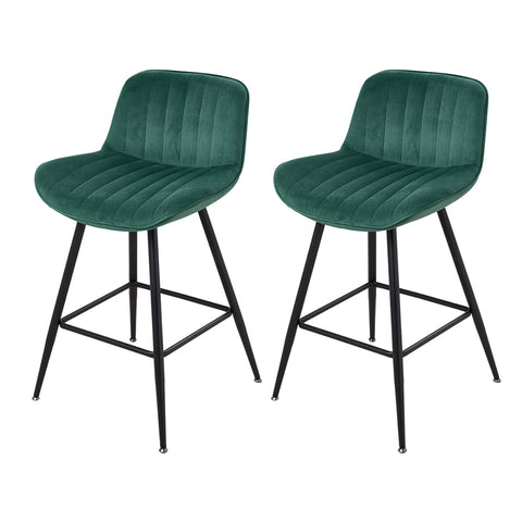2PCS Flannel Upholstered Bar Stools, FD240056 (Ver.2)