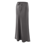 High-waisted A-Line Satin Skirt, CC060516 (Ver.2)