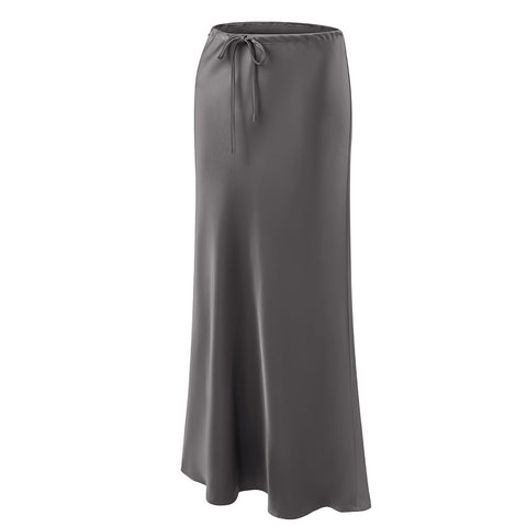 High-waisted A-Line Satin Skirt, CC060517 (Ver.2)