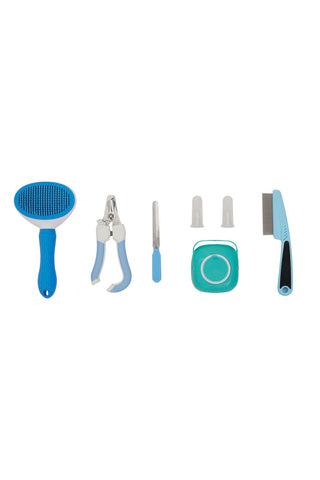 7Pcs Blue Pet Grooming Kit, CW0063